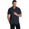 COOFANDY Men’s Short Sleeve Dress Shirts Wrinkle Free Regular Fit Dress Shirt Textured Casual Button Down Shirts(Navy Blue)