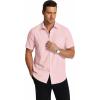 COOFANDY Men’s Short Sleeve Dress Shirts Wrinkle Free Regular Fit Dress Shirt Textured Casual Button Down Shirts(Pink)