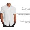 COOFANDY Men’s Short Sleeve Dress Shirts Wrinkle Free Regular Fit Dress Shirt Textured Casual Button Down Shirts(White)