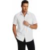 COOFANDY Men’s Short Sleeve Dress Shirts Wrinkle Free Regular Fit Dress Shirt Textured Casual Button Down Shirts(White)