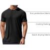 COOFANDY Mens Swim Shirt Short Sleeve UPF 50+ Sun Protection Shirt Rah Guard Athletic Quick Dry T Shirts(Black)