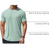 COOFANDY Mens Swim Shirt Short Sleeve UPF 50+ Sun Protection Shirt Rah Guard Athletic Quick Dry T Shirts(Light Green)