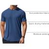 COOFANDY Mens Swim Shirt Short Sleeve UPF 50+ Sun Protection Shirt Rah Guard Athletic Quick Dry T Shirts(Navy Blue)