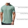 COOFANDY Mens Swim Shirt Short Sleeve UPF 50+ Sun Protection Shirt Rah Guard Athletic Quick Dry T Shirts(Teal)