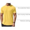 COOFANDY Mens Swim Shirt Short Sleeve UPF 50+ Sun Protection Shirt Rah Guard Athletic Quick Dry T Shirts(Yellow)