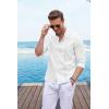 Coofandy Mens Men Casual Shirts(A-white)