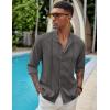 Coofandy Mens Men Casual Shirts(Dark Grey)
