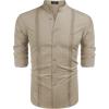 Coofandy Mens Men Casual Shirts(Khaki)