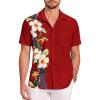COOFANDY Hawaiian Shirts for Men Short Sleeve Casual Button Down Shirt Tropical Summer Beach Shirt(Red – Floral)