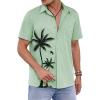 COOFANDY Hawaiian Shirts for Men Short Sleeve Casual Button Down Shirt Tropical Summer Beach Shirt(Sage Green – Palm Tree)