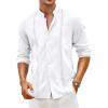 Coofandy Mens Men Casual Shirts(A-white)