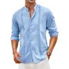 Coofandy Mens Men Casual Shirts(Light Blue)