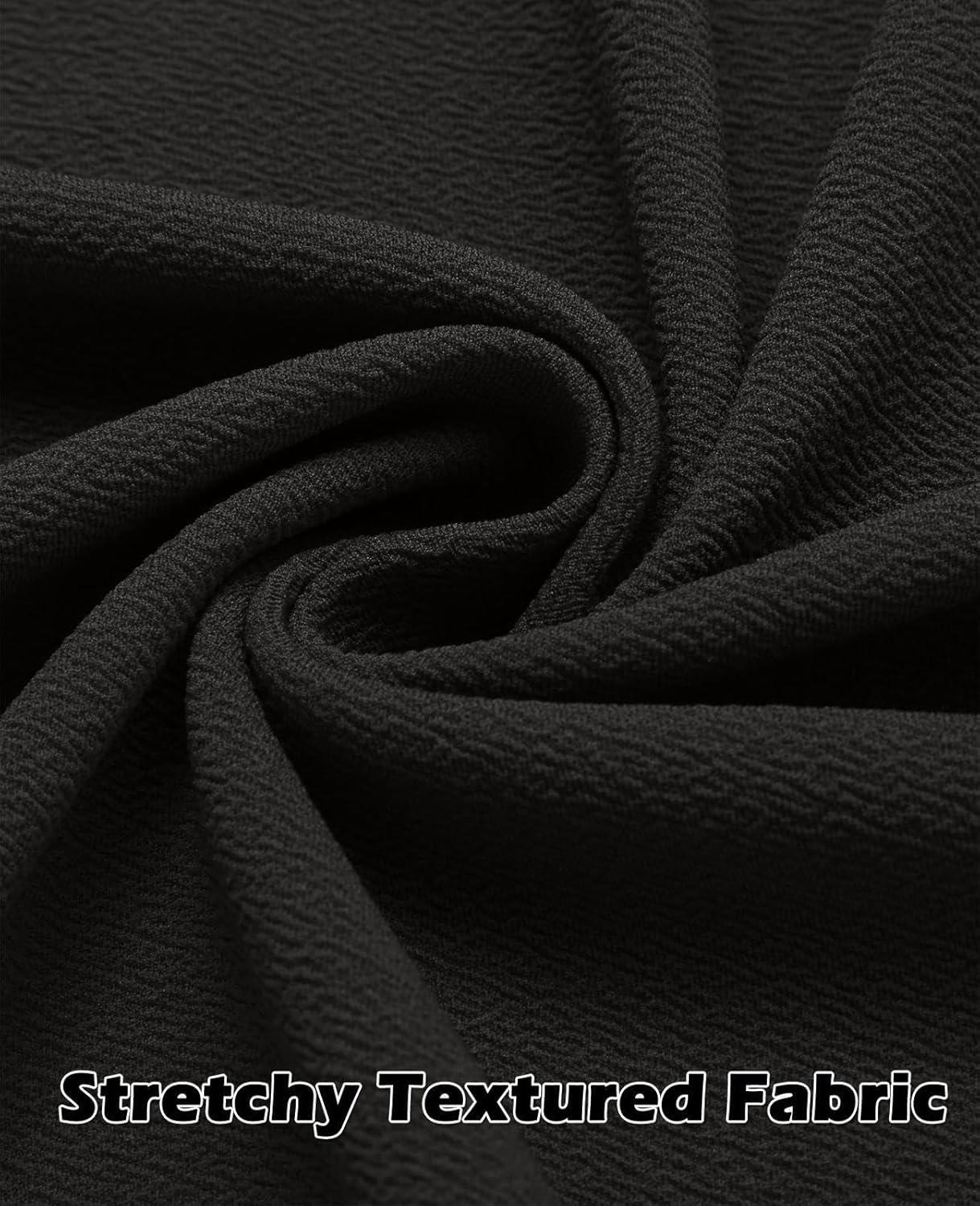 imageCOOFANDY Mens Overshirt Shacket Jacket Mens Textured Button Down Long Sleeve Shirts Fashion JacketBlack
