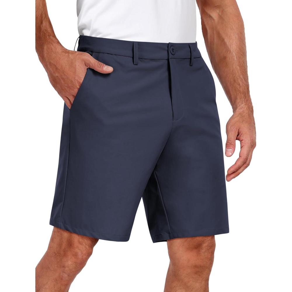 imageCOOFANDY Mens Golf Dress Shorts Lightweight 7quot Hiking Shorts Casual Summer Shorts with PocketsNavy Blue