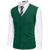 COOFANDY Men’s Sweater Vest V Neck Casual Sleeveless Knitted Button Cardigan Vest(Dark Green)
