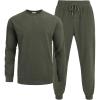 COOFANDY Men’s Tracksuit 2 Piece Sweatsuit Set Long Sleeve Pullover Athletic Suit For Sports Casual Fitness Jogging(Army Green)