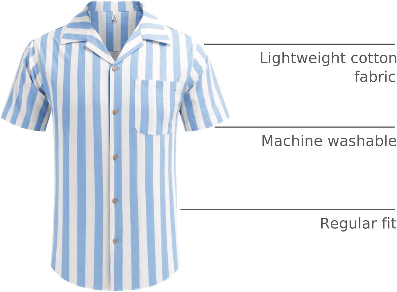 imageCOOFANDY Mens Hawaiian Floral Shirts Cotton Linen Button Down Tropical Holiday Beach ShirtsA Sky Blue