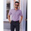 COOFANDY Casual Dress Shirts for Men Wrinkle Free Short Sleeve Shirts Button Up Summer Clothes Purple