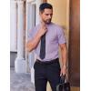 COOFANDY Casual Dress Shirts for Men Wrinkle Free Short Sleeve Shirts Button Up Summer Clothes Purple