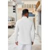 COOFANDY Casual Untucked Shirts for Men Long Sleeve Button Down Shirts White Regular Fit Shirt