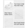 COOFANDY Mens Short Sleeve Knit Shirts Button Down Vintage Polo Casual Beach Shirts(White)