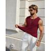 COOFANDY Mens Casual Tank Tops 2 Pack Waffle Knit Sleeveless Shirt Breathable Tank Shirts Summer Muscle Tee(Wine Red)