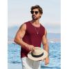 COOFANDY Mens Casual Tank Tops 2 Pack Waffle Knit Sleeveless Shirt Breathable Tank Shirts Summer Muscle Tee(Wine Red)