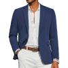 COOFANDY Mens Casual Blazer Slim Fit Sport Coats One Button Stylish Business Suit Jacket(Soft Navy Blue)