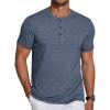 COOFANDY Men’s Casual Henley Shirts Short Sleeve Pocket T-Shirts Lightweight Button Henley Pullover Basic Tees(Navy Blue)