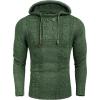 COOFANDY Mens Knit Pullover Hoodies Casual Long Sleeve Turtleneck Sweaters Slim Fit Hooded Sweatshirts(Green)