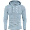 COOFANDY Mens Knit Pullover Hoodies Casual Long Sleeve Turtleneck Sweaters Slim Fit Hooded Sweatshirts(Sky Blue)