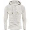 COOFANDY Mens Knit Pullover Hoodies Casual Long Sleeve Turtleneck Sweaters Slim Fit Hooded Sweatshirts(White)