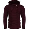 COOFANDY Mens Knit Pullover Hoodies Casual Long Sleeve Turtleneck Sweaters Slim Fit Hooded Sweatshirts(Wine Red)