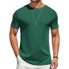 COOFANDY Mens T-Shirts Short Sleeve Plain Tshirts Casual Crew Neck Basic T Shirt Soft Cooling Fitted Stretch Tee Shirts(Green)