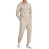 COOFANDY Men’s Tracksuit 2 Piece Hoodie Athletic Sweatsuits Casual Jogging Suit Sets(Khaki)