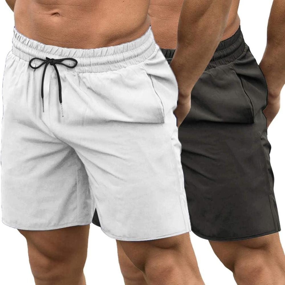 imageCOOFANDY Mens Athletic Shorts 7 Inch Quick Dry Stretch Lightweight Gym Workout Shorts with PocketsDark Greyno LiningWhite2 in 1