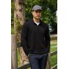 COOFANDY Men’s Quarter Zip Pullover Sweatshirt Mock Neck Golf Shirts Casual Long Sleeve Shirt(Black)