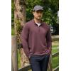 COOFANDY Men’s Quarter Zip Pullover Sweatshirt Mock Neck Golf Shirts Casual Long Sleeve Shirt(Dark Red)