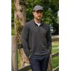 COOFANDY Men’s Quarter Zip Pullover Sweatshirt Mock Neck Golf Shirts Casual Long Sleeve Shirt(Grey)