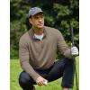 COOFANDY Men’s Quarter Zip Pullover Sweatshirt Mock Neck Golf Shirts Casual Long Sleeve Shirt(Khaki)