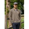 COOFANDY Men’s Quarter Zip Pullover Sweatshirt Mock Neck Golf Shirts Casual Long Sleeve Shirt(Khaki)
