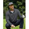 COOFANDY Men’s Quarter Zip Pullover Sweatshirt Mock Neck Golf Shirts Casual Long Sleeve Shirt(Light Grey)