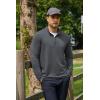 COOFANDY Men’s Quarter Zip Pullover Sweatshirt Mock Neck Golf Shirts Casual Long Sleeve Shirt(Light Grey)