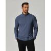 COOFANDY Men’s Quarter Zip Pullover Sweatshirt Mock Neck Golf Shirts Casual Long Sleeve Shirt(Midnight Blue)