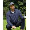 COOFANDY Men’s Quarter Zip Pullover Sweatshirt Mock Neck Golf Shirts Casual Long Sleeve Shirt(Navy Blue)
