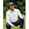 COOFANDY Men’s Quarter Zip Pullover Sweatshirt Mock Neck Golf Shirts Casual Long Sleeve Shirt(White)