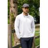 COOFANDY Men’s Quarter Zip Pullover Sweatshirt Mock Neck Golf Shirts Casual Long Sleeve Shirt(White)