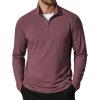 COOFANDY Men’s Quarter Zip Pullover Sweatshirt Mock Neck Golf Shirts Casual Long Sleeve Shirt(Dark Red)