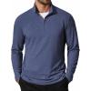 COOFANDY Men’s Quarter Zip Pullover Sweatshirt Mock Neck Golf Shirts Casual Long Sleeve Shirt(Navy Blue)