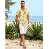 COOFANDY Mens Hawaiian Shirt Short Sleeve Button Down Shirts Tropical Summer Beach Shirts Casual Floral Aloha Shirts(Light Yellow Pineapple)